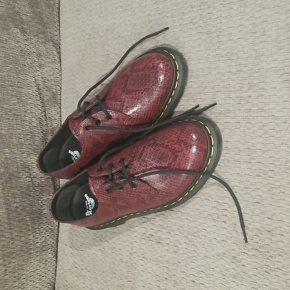 Dr. Martens 1461 Viper Red/Wine Snakeskin Pattern